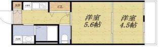 セントレジス新大阪III(1K/1階)の間取り写真