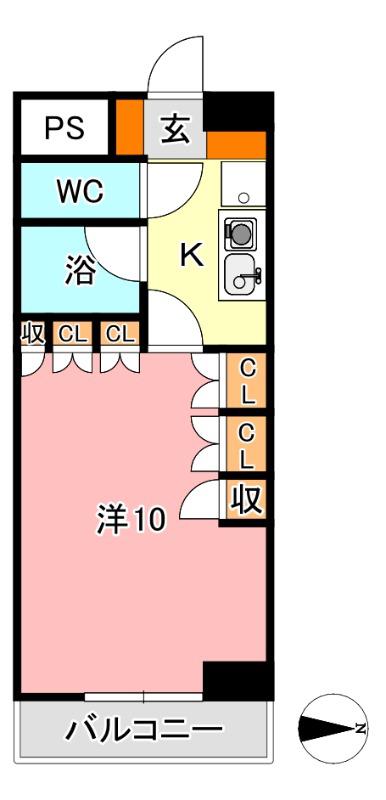 マローン野田(1K/6階)の間取り写真