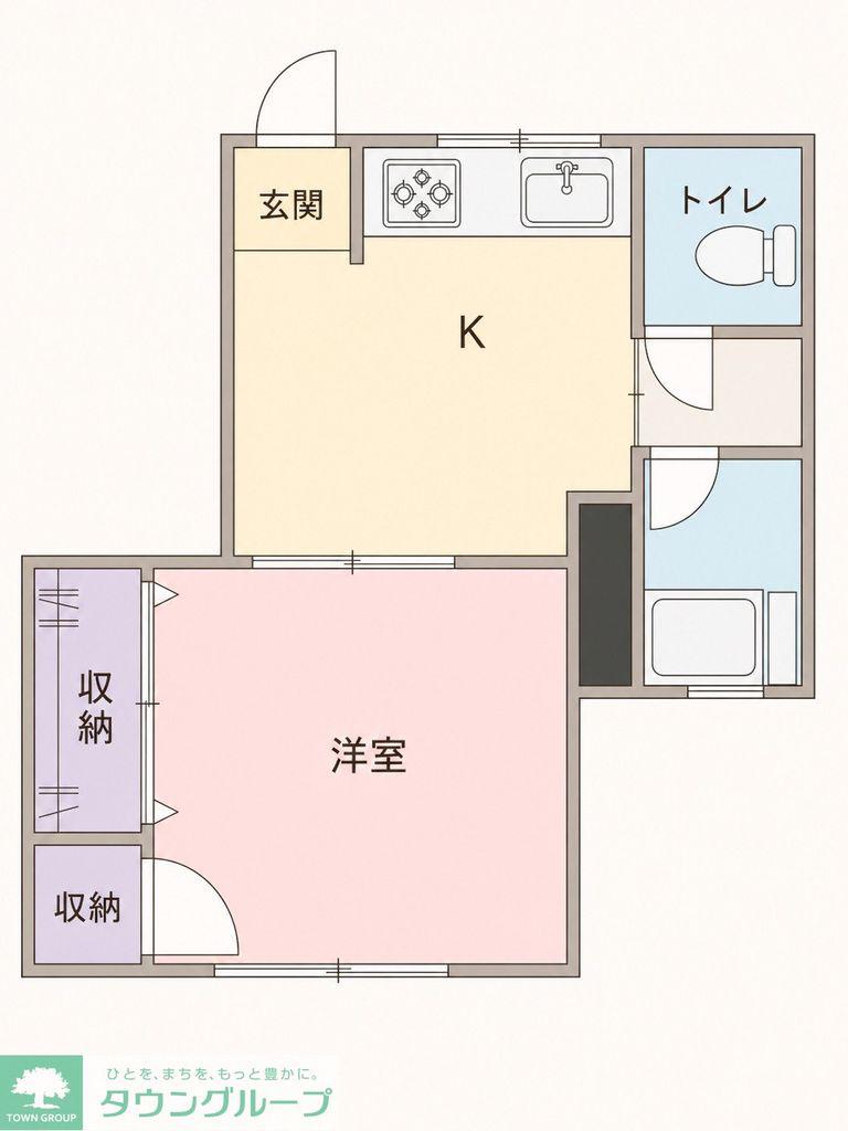 コーポ錦1(1DK/3階)の間取り写真