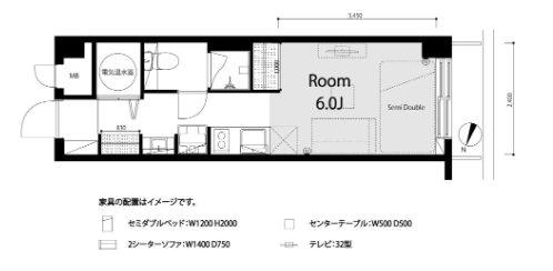 初台スカイレジテル(ワンルーム/8階)の間取り写真