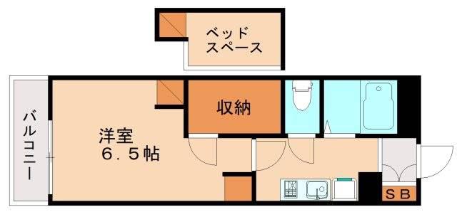 レオパレス幸B(1K/1階)の間取り写真