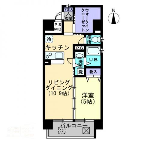 RAFFINE(1LDK/6階)の間取り写真