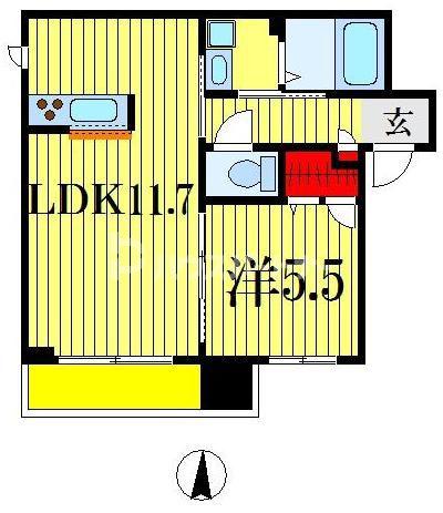 ＪＲ総武本線 東千葉駅 徒歩11分 3階建 築10年(1LDK/3階)の間取り写真