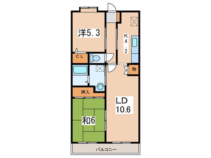 サニーコーポI(2LDK/2階)の間取り写真
