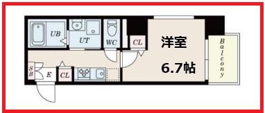 彰文居 フレコア向丘(1K/8階)の間取り写真