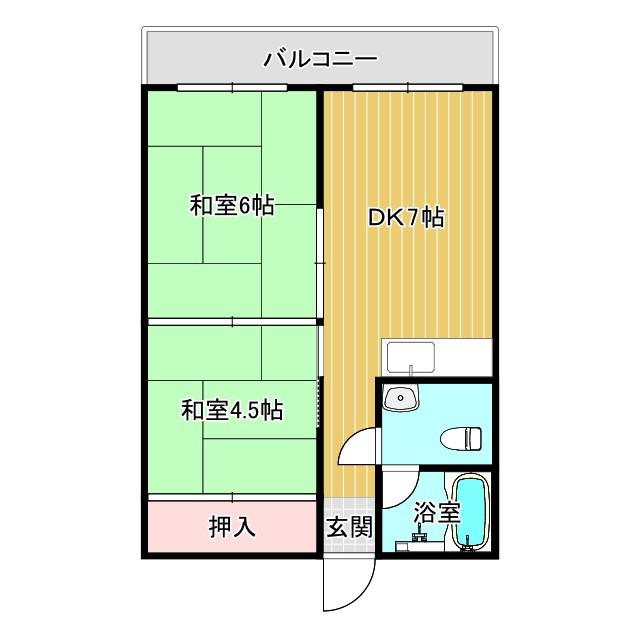 メゾン井上(2DK/3階)の間取り写真
