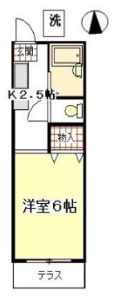プチハイツ下高井戸(1K/1階)の間取り写真