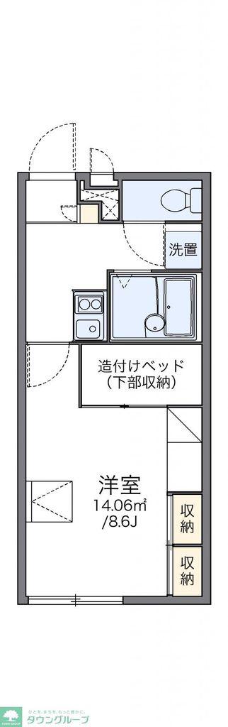 レオパレス坂戸千代田(1K/2階)の間取り写真