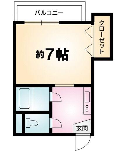 ルシエル別府駅前(1K/4階)の間取り写真