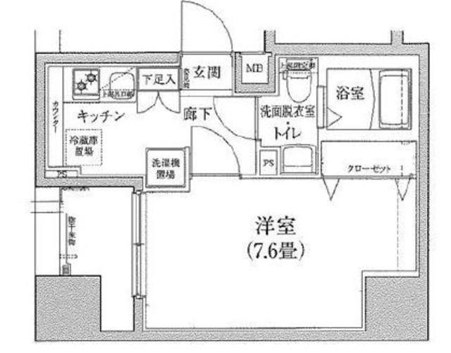 アイルプレミアム千駄木(1K/5階)の間取り写真
