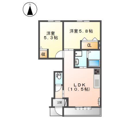 パークハイム(2LDK/1階)の間取り写真