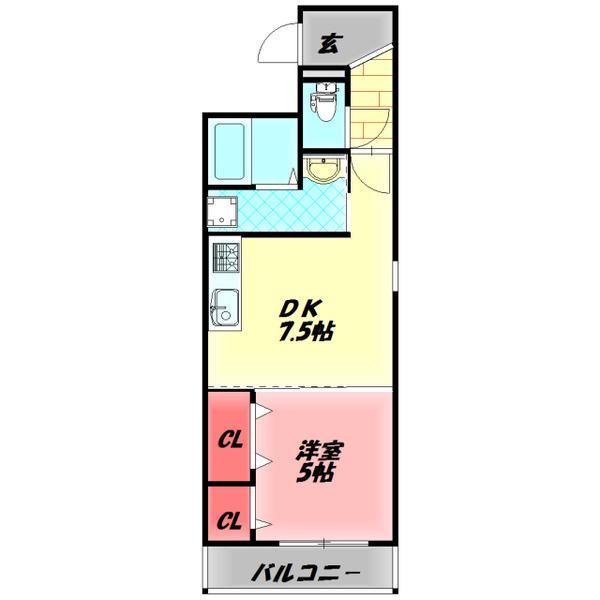 フジパレス中宮III番館(1DK/1階)の間取り写真