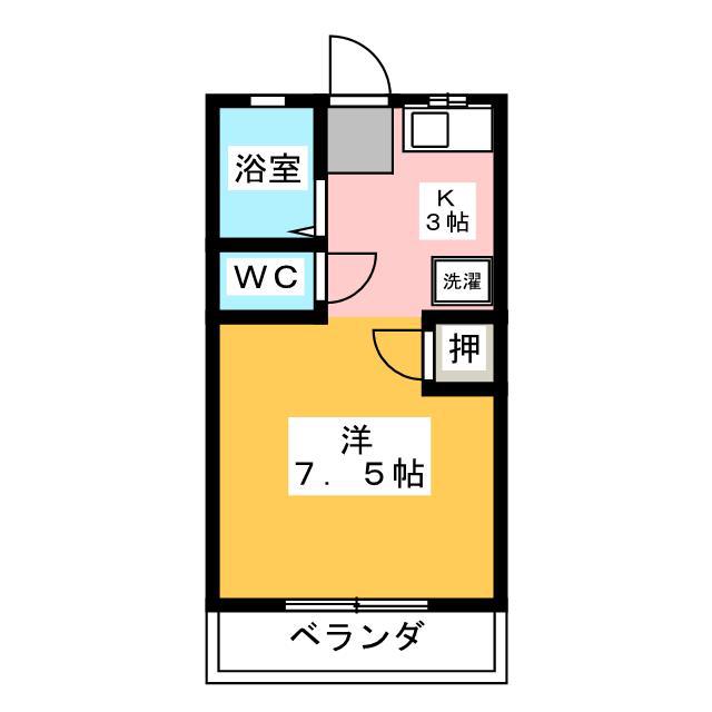 ベルハイム(ワンルーム/1階)の間取り写真