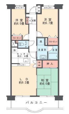 スターブル塩浜(3LDK/3階)の間取り写真