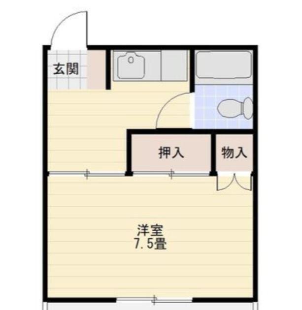 ヴィラ藍住(1K/4階)の間取り写真