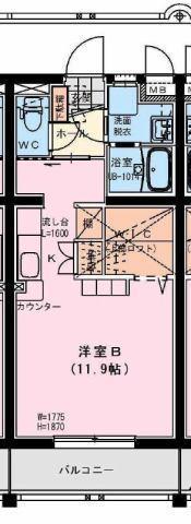 ラフィーネ桜館(ワンルーム/2階)の間取り写真