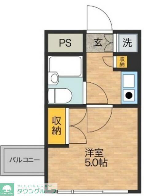 パークハウス南大沢(1K/3階)の間取り写真