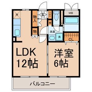 L ABRI(1LDK/2階)の間取り写真