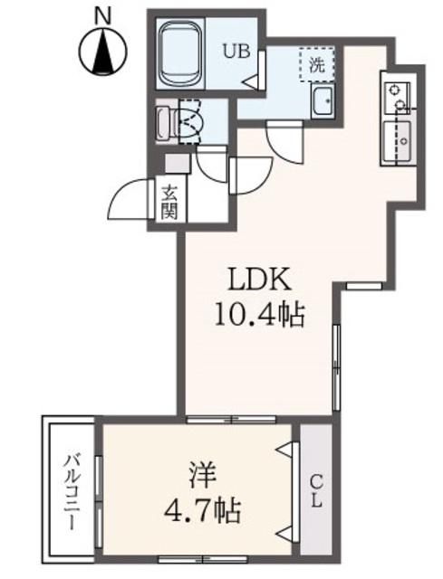 ウェルスクエア大塚(1LDK/3階)の間取り写真
