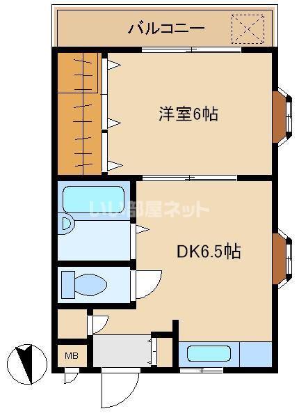 金森岩波ビル(1DK/2階)の間取り写真