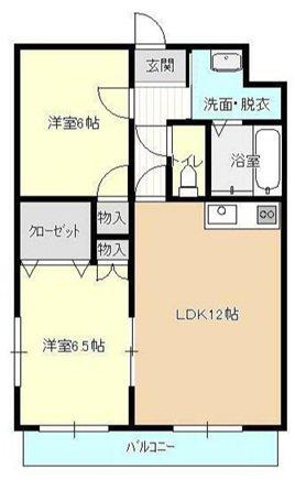 ブローテ曳馬(2LDK/1階)の間取り写真