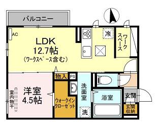 ハムステッドガーデン(1LDK/1階)の間取り写真