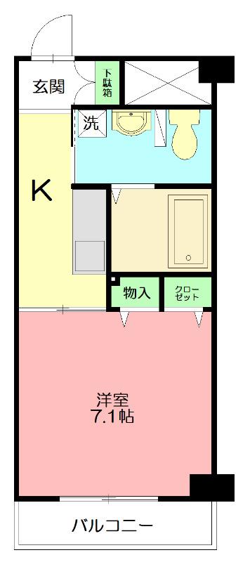 リトルパウ(1K/3階)の間取り写真