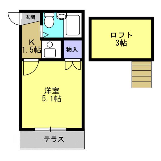 ABLE日進(1K/1階)の間取り写真