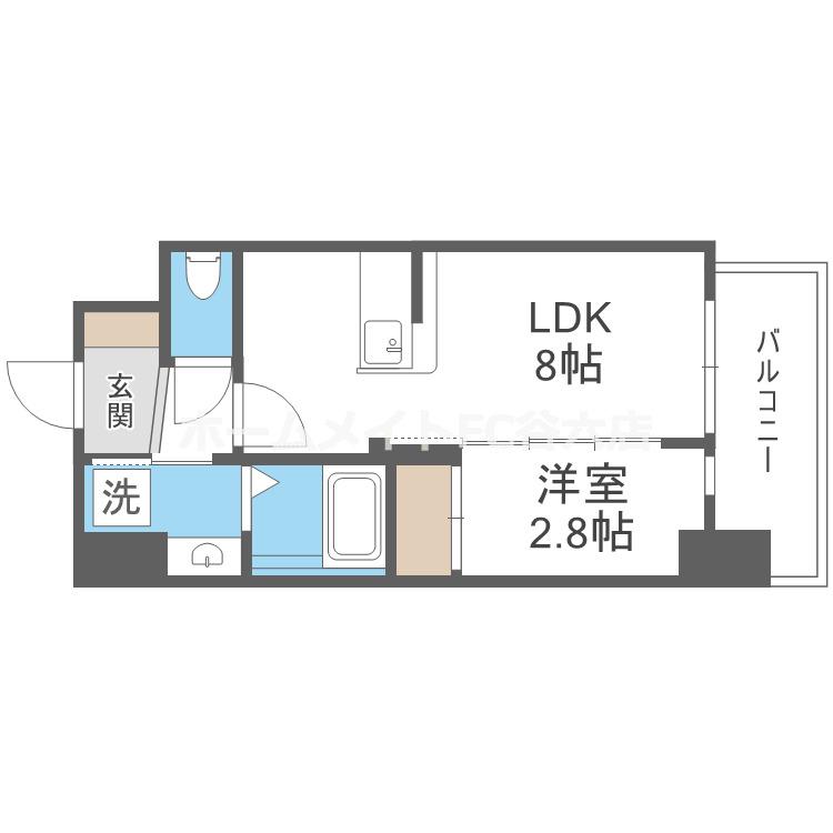 セレニテ日本橋エクラ(1LDK/12階)の間取り写真