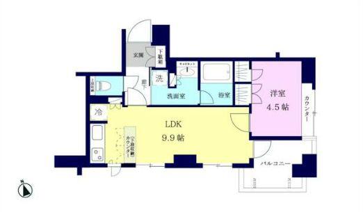豊島区目白3丁目マンション(1LDK/7階)の間取り写真