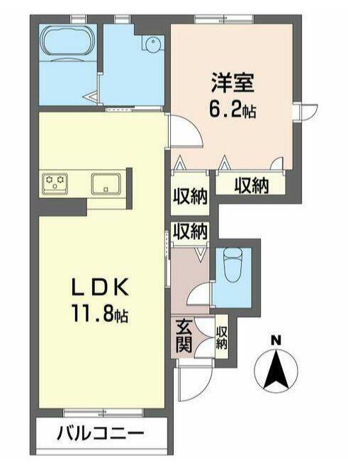 7 ヴィレッジ(1LDK/1階)の間取り写真