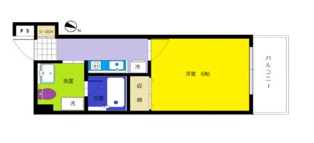 ランドワールド中川9号館(1K/2階)の間取り写真