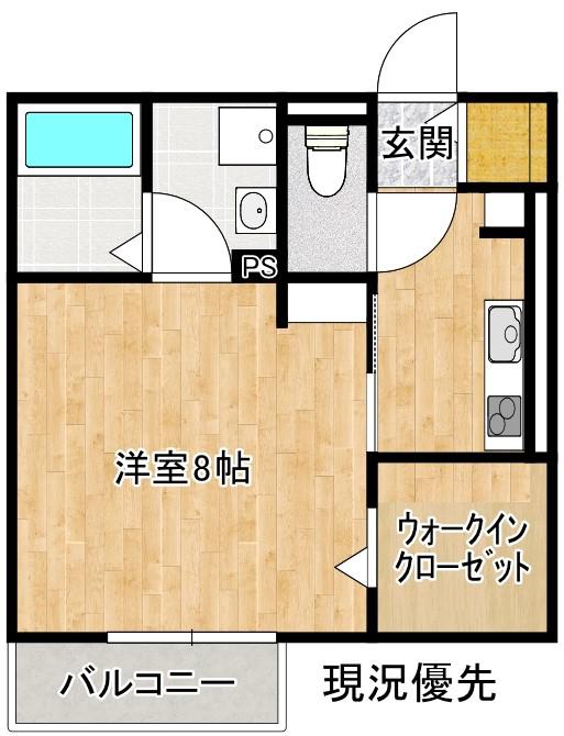 グランドアーク(1K/1階)の間取り写真