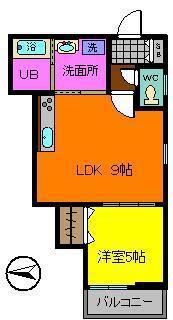 クリエオーレ東園田町I(1LDK/3階)の間取り写真