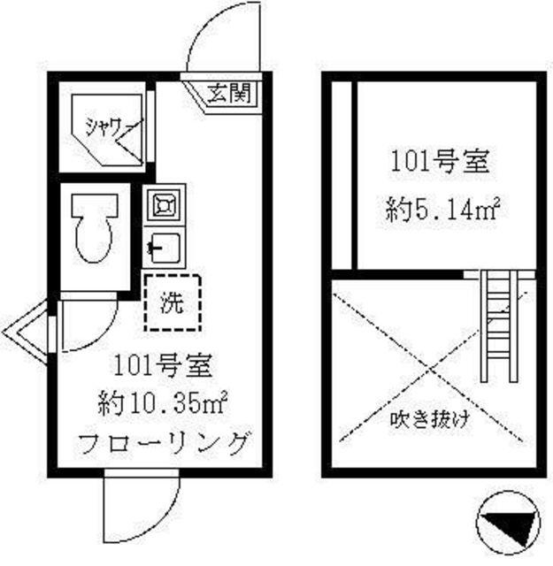 ティ・アーモ ルミナス(ワンルーム/1階)の間取り写真