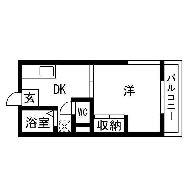 メゾン澤田(1DK/2階)の間取り写真