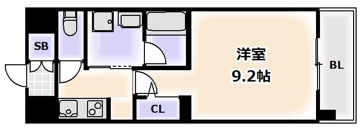 セイワパレス美章園駅前(1K/5階)の間取り写真