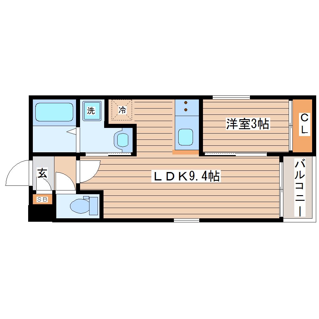 REGALEST仙台薬師堂(1LDK/1階)の間取り写真
