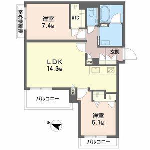 シャーメゾン シエロ(2LDK/2階)の間取り写真