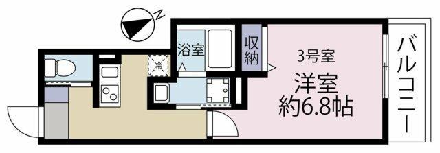 VINES海老名(1K/1階)の間取り写真