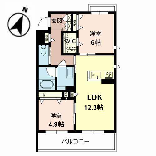 リヴェール(2LDK/3階)の間取り写真
