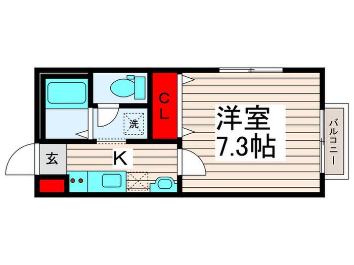フィフスアベニュー(1K/1階)の間取り写真