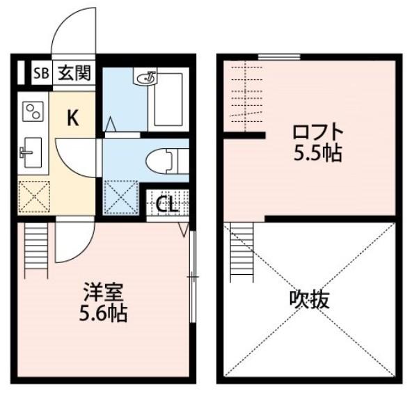ベレッツァ(1K/2階)の間取り写真