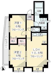 ツインコート調布(2LDK/2階)の間取り写真