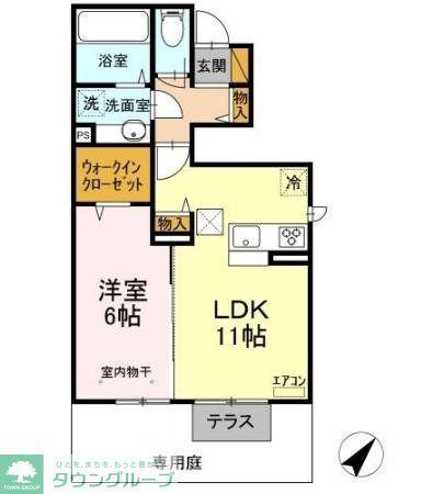 ラポール(1LDK/1階)の間取り写真