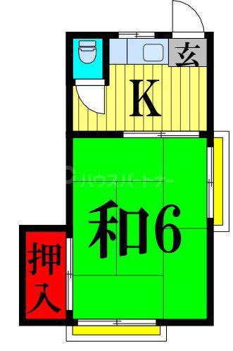森荘(1K/2階)の間取り写真
