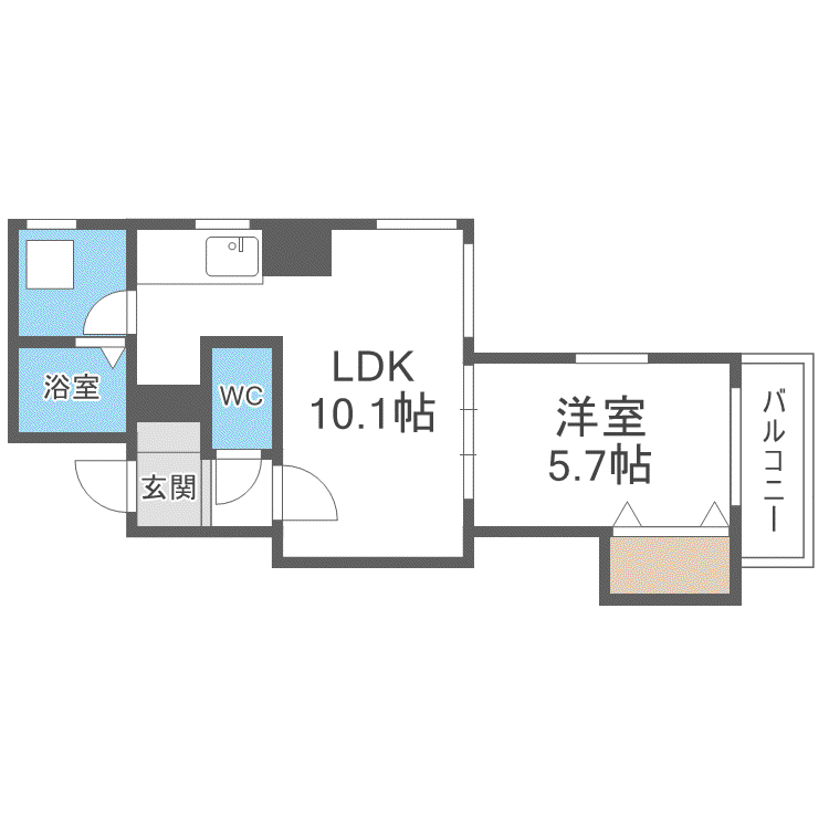 ブルーミン本郷(1LDK/3階)の間取り写真
