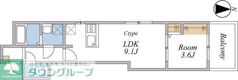 ROSE GARDEN(1LDK/1階)の間取り写真