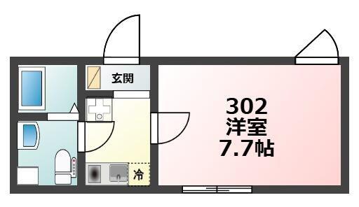 GLANZ文京千駄木(1K/2階)の間取り写真