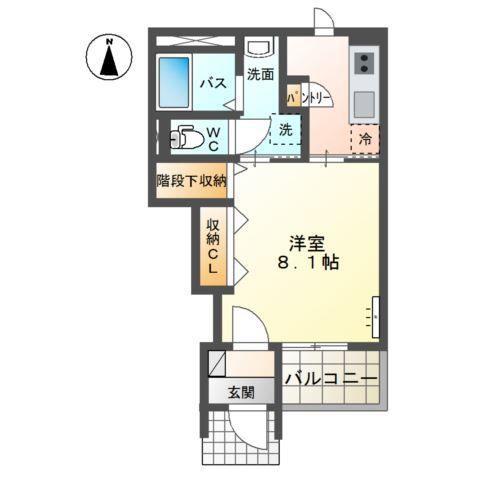 カンパニュラ(1K/1階)の間取り写真
